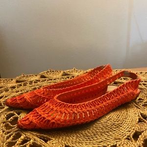 Asos Lively Slingback ballet Flats in Orange